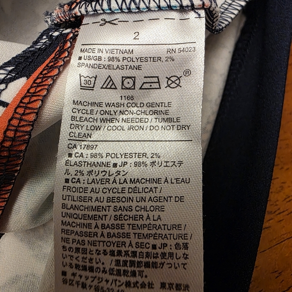 Banana Republic Navy Floral Shift Dress Size 2 Loose Fit - Picture 10 of 10